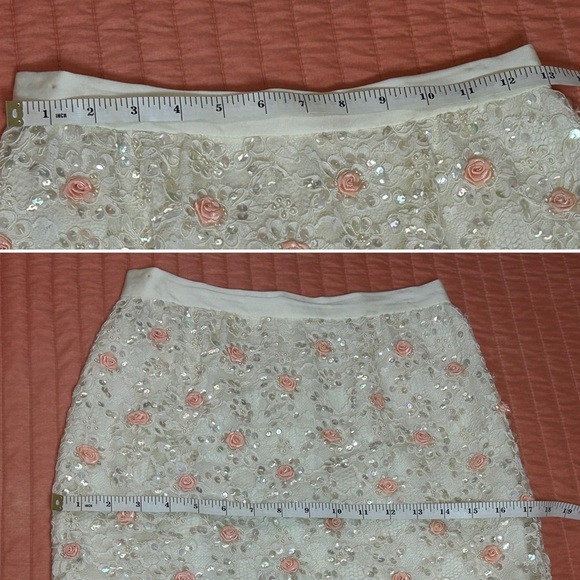 RINA diMONTELLA Vintage Blazer & Skirt set Lace and Rose Bud Embroidery Size 6 - Picture 12 of 17